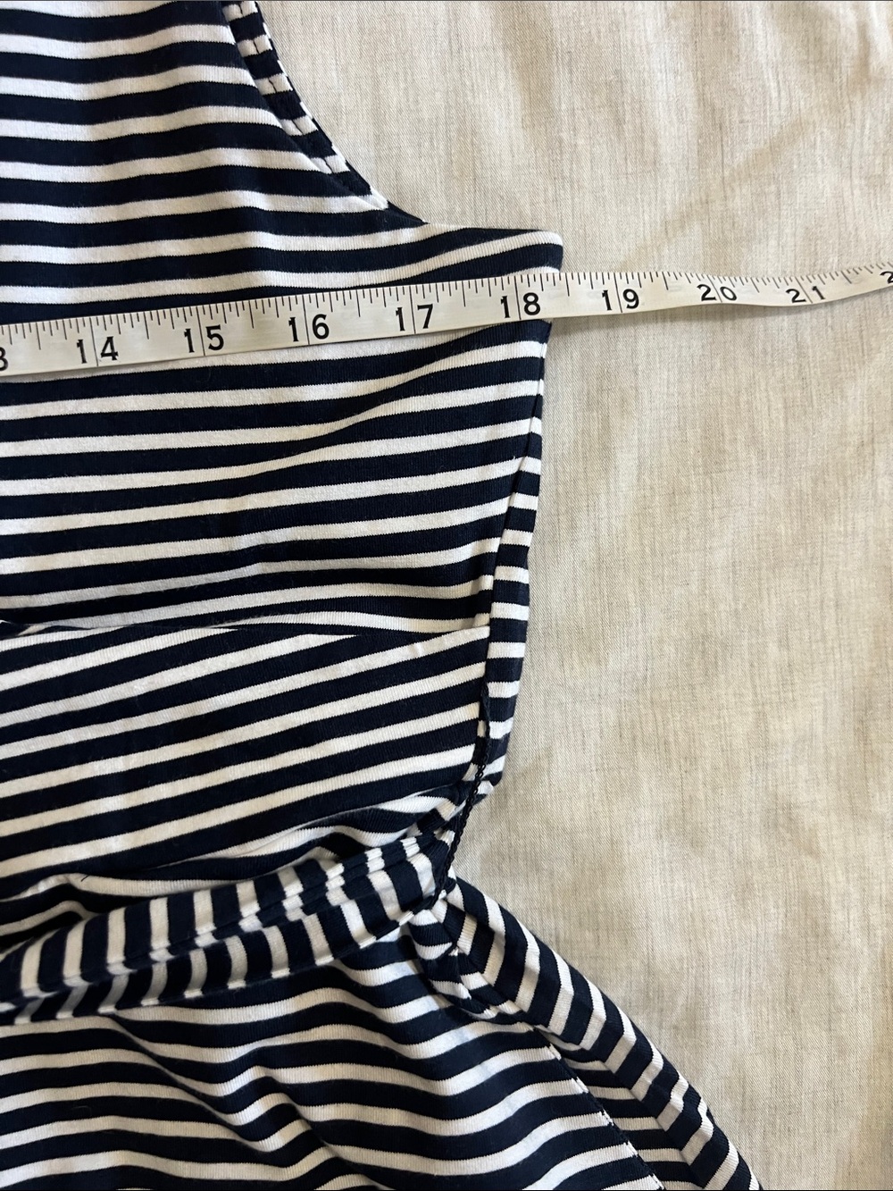 PACT Wrap Midi Dress Belted Striped Organic Cotton Size Large - Picture 5 of 7